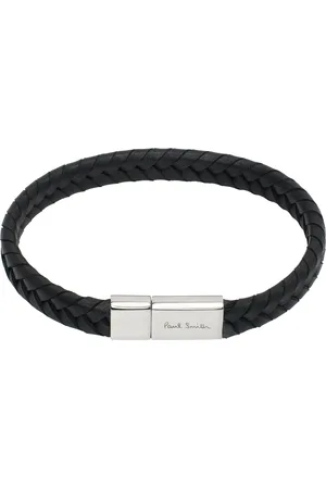 Paul Smith Black Braided Leather Bracelet