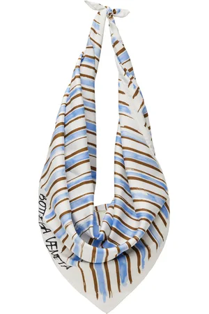 Bottega Veneta White & Blue Foulard Bag