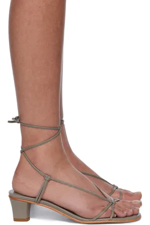Martiniano Gray Spaghetti Heeled Sandals