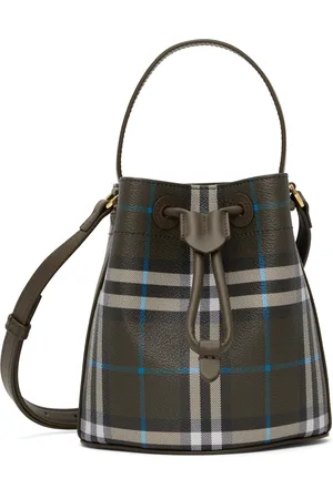 Burberry Gray Mini Check Bucket Bag