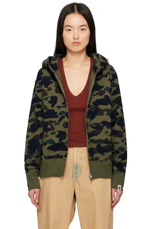 BAPE Khaki ABC Camo Shark Full Zip Hoodie