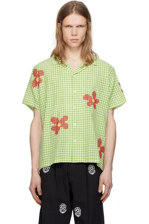 HARAGO Checkered Embroidered Shirt