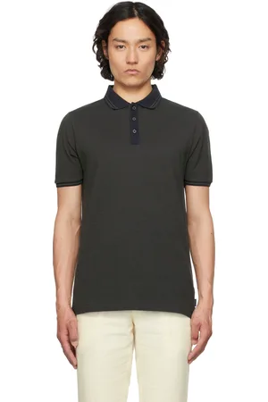 Paul Smith Navy Micro Jacquard Organic Cotton Polo