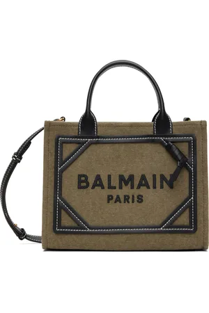 Balmain Khaki & Black B-Army Small Tote