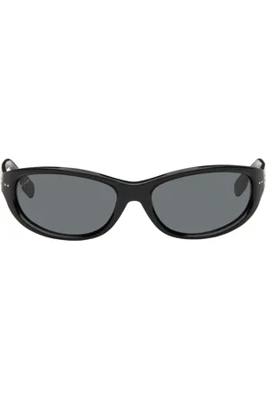 YOHJI YAMAMOTO Black Acetate Curve Sunglasses