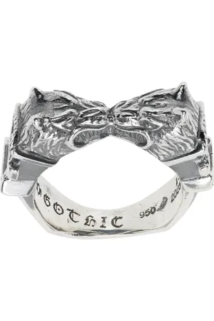 YOHJI YAMAMOTO Silver Twin Wolf Dagger Ring