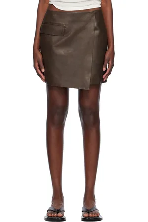 Auralee Lamb Leather Miniskirt