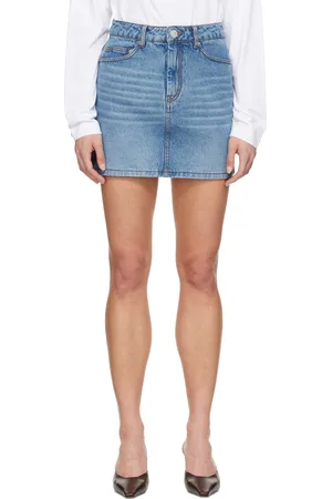 Ami Blue Faded Denim Miniskirt