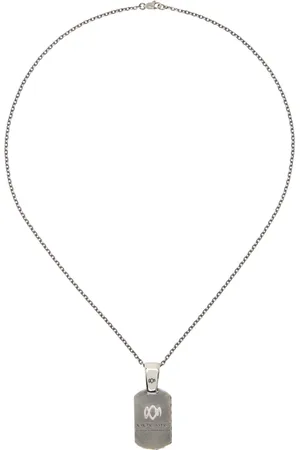 YOHJI YAMAMOTO Silver Dog Tag Pendant Necklace