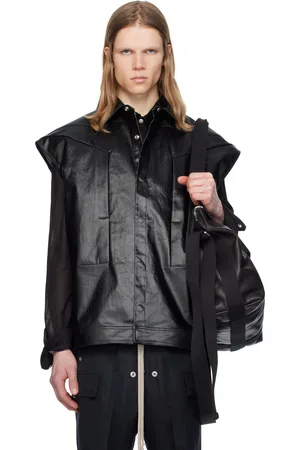 Rick Owens Black Hollywood Sleeveless Jumbo Shirt
