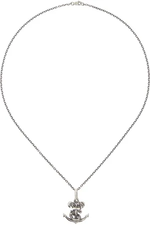 YOHJI YAMAMOTO Silver Snake Anchor Pendant Necklace