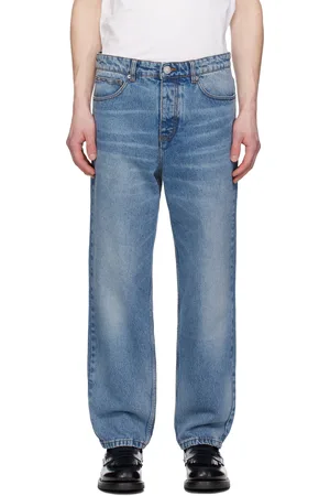 Ami Blue Cotton Tapered Fit Jeans
