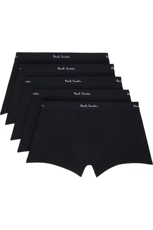 Paul Smith Five-Pack Black Organic Cotton Boxer Briefs