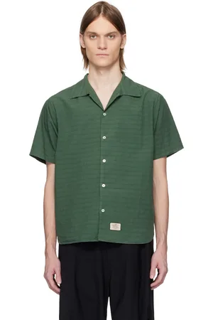RANRA Green Sun Stripy Cotton Shirt