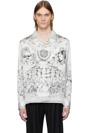 Casablanca White & Gray Silk Shirt