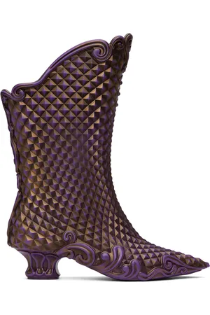 Y / PROJECT Purple & Gold Melissa Edition Court Boots