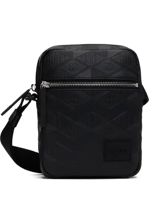 HUGO BOSS Black Embossed Logo Messenger Bag