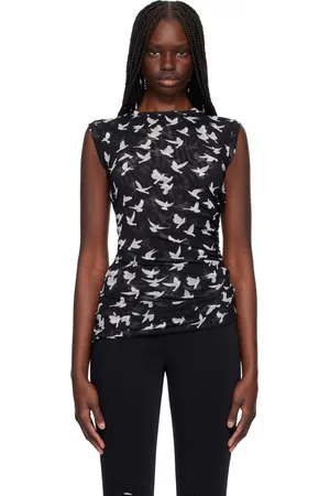Stella McCartney Black Mesh Flying Bird Haze Top