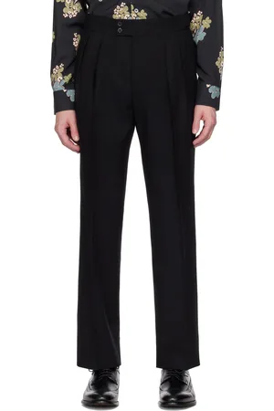 Paul Smith Black Two-Ply Hopsack Trousers