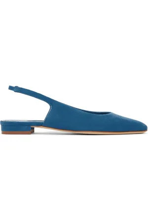 Manolo Blahnik Blue Sawra Slingback Ballerina Flats