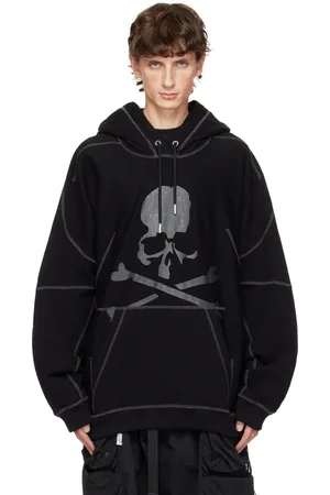 MASTERMIND JAPAN Black Boxy Fit Stitching Hoodie