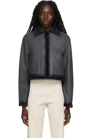 Jil Sander Navy Leather Jacket