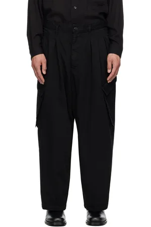 YOHJI YAMAMOTO Black BS Katsuragi 12Tucks Work Cargo Pants