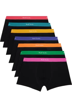 Paul Smith Seven-Pack Black Organic-Cotton Boxer Briefs