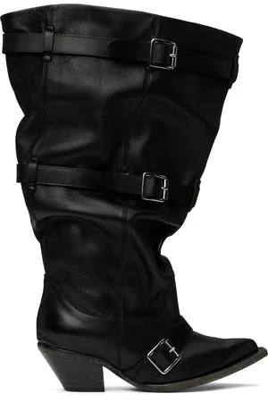 R13 Buckled-Up Slouch Cowboy Boots