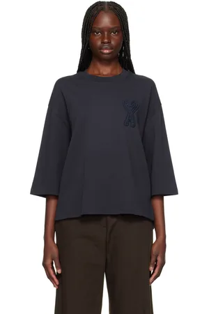 Ami Navy Cotton Ami de Coeur Patch T-shirt