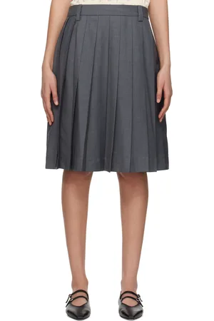 DUNST Gray Pleats Midi Skirt