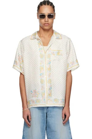 vowels Off-White Silk Scarf Shirt