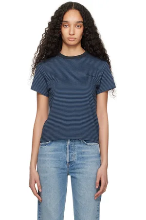DUNST Blue & Navy Essential Stripe Logo T-shirt