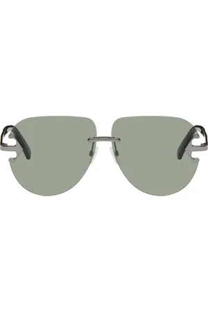 OFF-WHITE Gunmetal & Green Alexandria Sunglasses