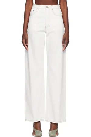 DRIES VAN NOTEN Off-White Contrast Stitching Jeans