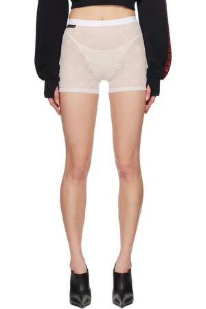 Marine Serre SSENSE Exclusive White Recycled Flock Mini Shorts