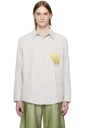 Collina Strada Gray Flower Drip Convention Shirt
