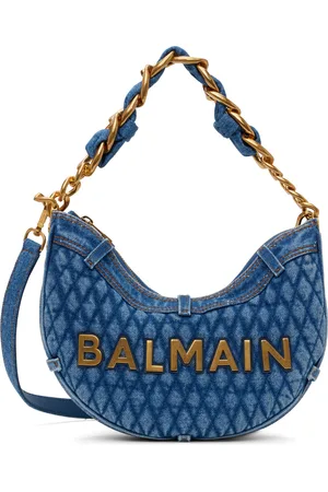 Balmain Blue 1945 Soft Moon Denim Bag