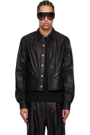 Rick Owens Black Hollywood Tour Alice Leather Jacket