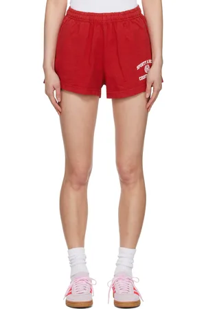 Sporty & Rich Red Varsity Crest Disco Shorts