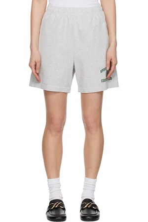 Sporty & Rich Gray Varsity Crest Gym Shorts