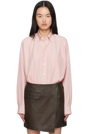 Auralee Pink Silk Broad Button Down Shirt