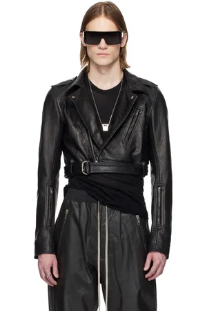 Rick Owens Black Hollywood Cropped Luke S Stooges Leather Jacket