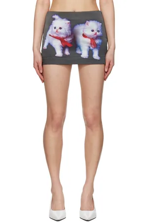 ASHLEY WILLIAMS Black Printed Miniskirt