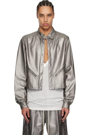 Rick Owens Gunmetal Hollywood Tour Alice Leather Jacket
