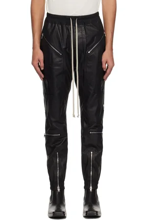 Rick Owens Black Hollywood Headon Leather Pants