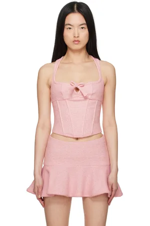 MISBHV Pink Paris Tweed Corset Top