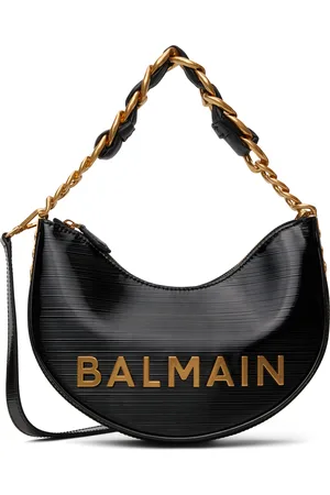 Balmain Black 1945 Soft Moon Bag