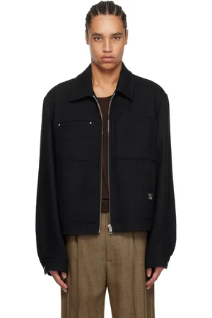 WOOYOUNGMI Black Tweed Zip-Up Jacket