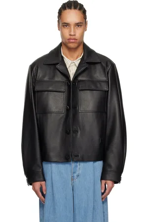 WOOYOUNGMI Black Deer Leather Jacket